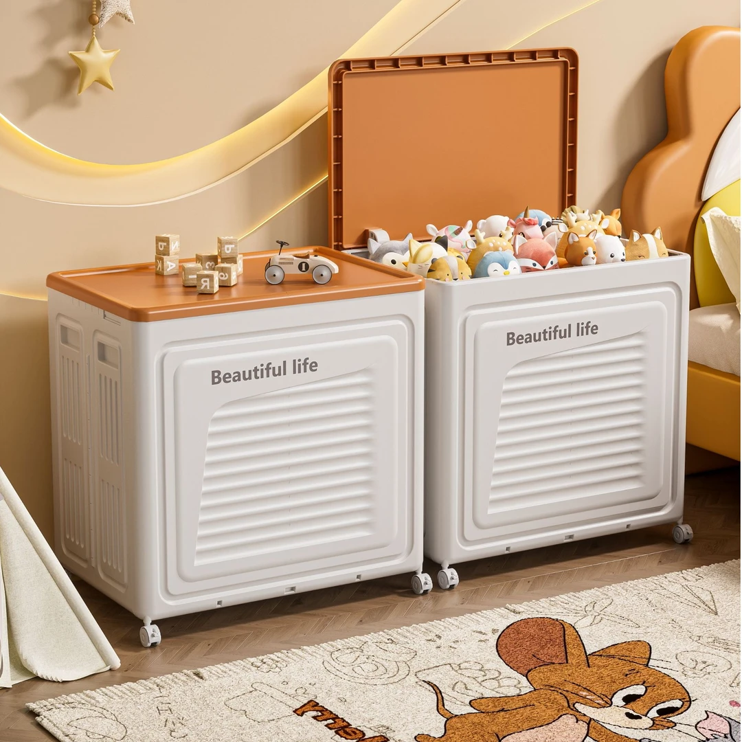 【衣服被子收纳箱】大容量家用儿童衣物整理柜翻盖折叠柜