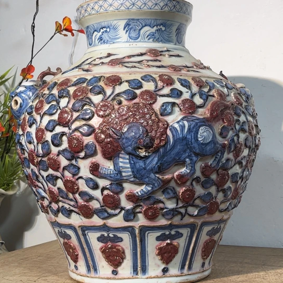 摆件陶青花瓷器摆件现代工艺品