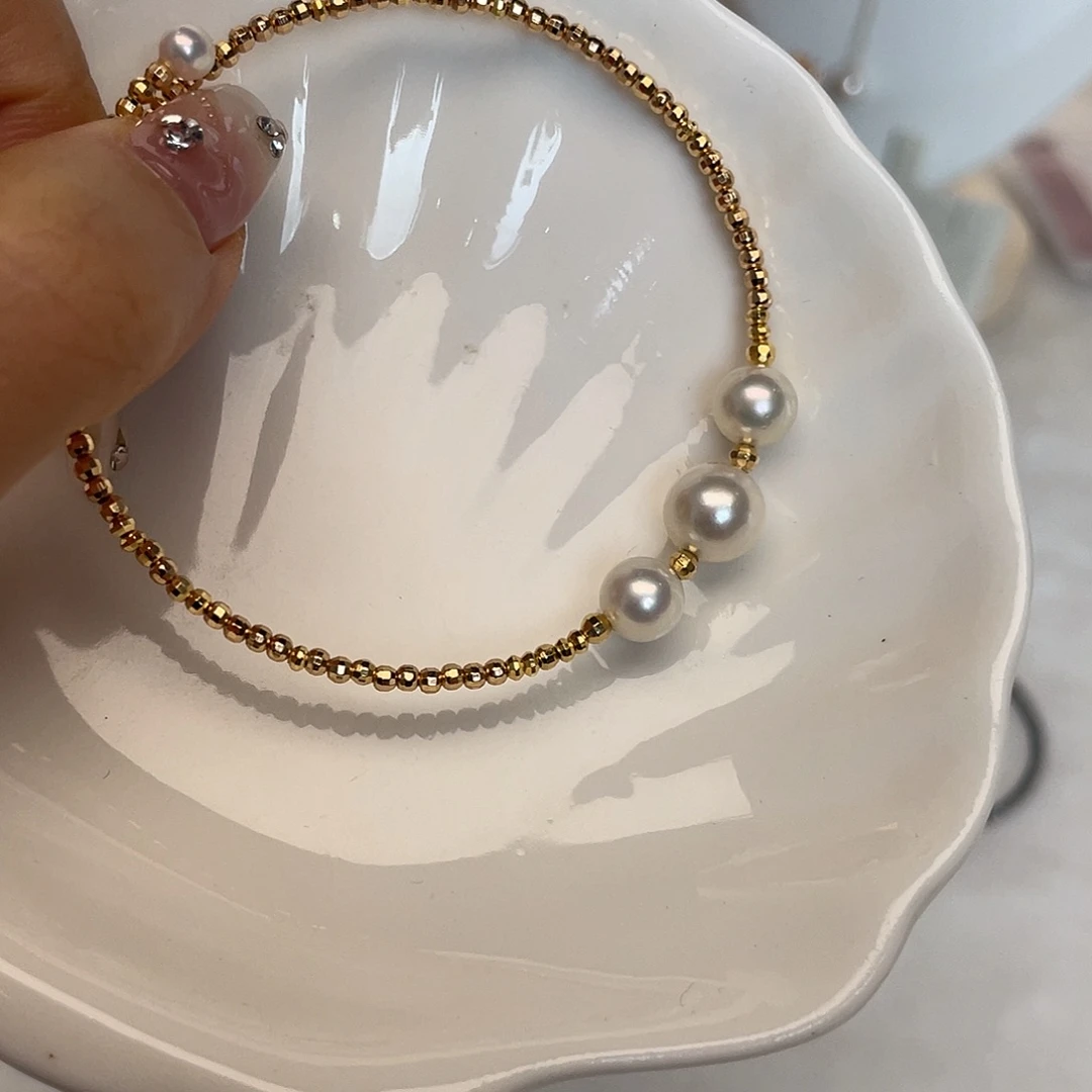 银S925镶嵌手绳海水珍珠