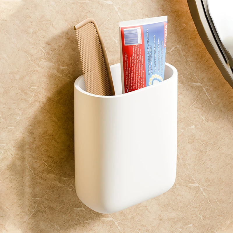 万贤堂中式无痕壁挂带沥水孔置物盒梳子收纳多用分类收纳盒墙上置