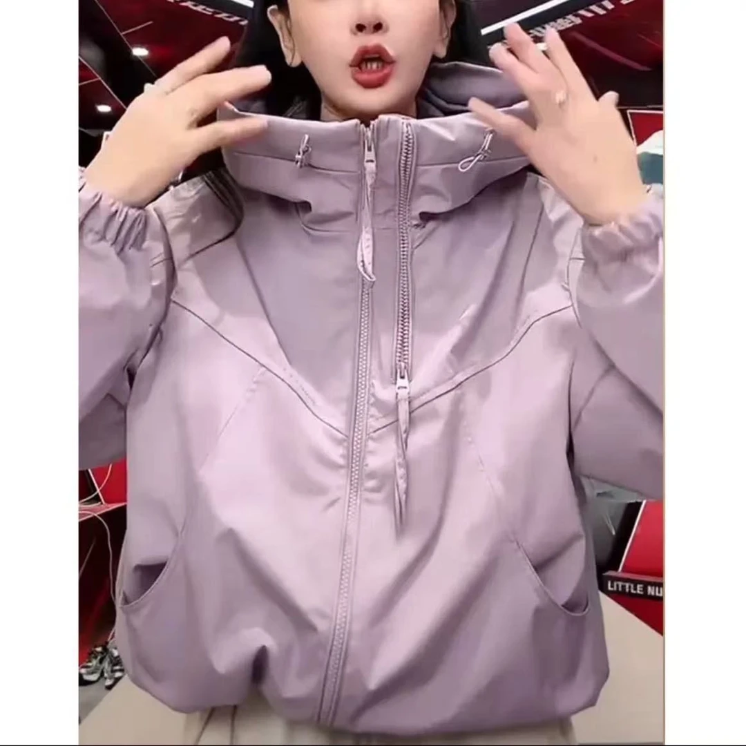 短款冲锋衣2025春秋季新款时尚百塔宽松休闲夹克上衣百搭外套女