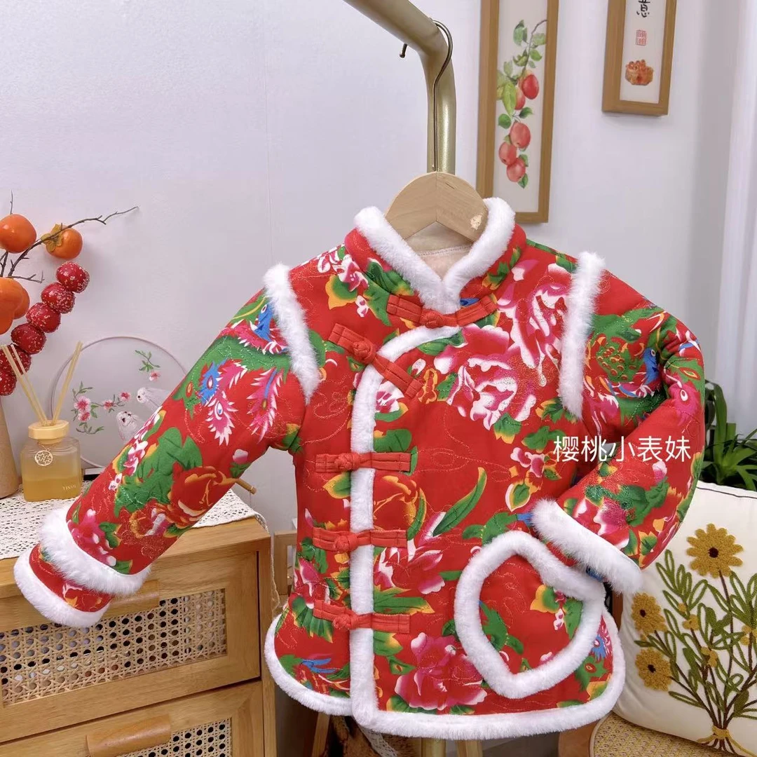 童款复古偏禁网红小花袄