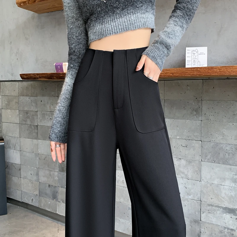 薄款镰刀裤春夏季新款垂感裤宽松窄版高腰直筒休闲裤拖地裤女百搭