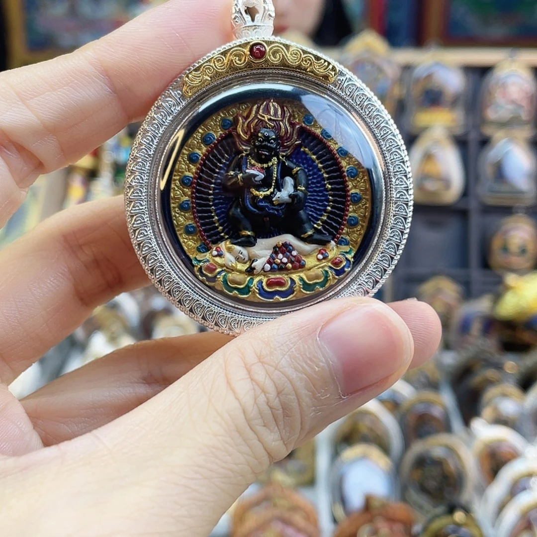 贪***鱼泥塑藏银 黑财 大黑天双面泥塑擦擦