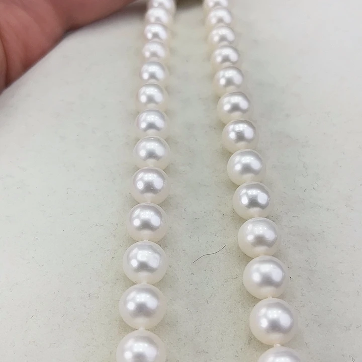 淡水珍珠颈饰银S925镶嵌卡10冷白高品