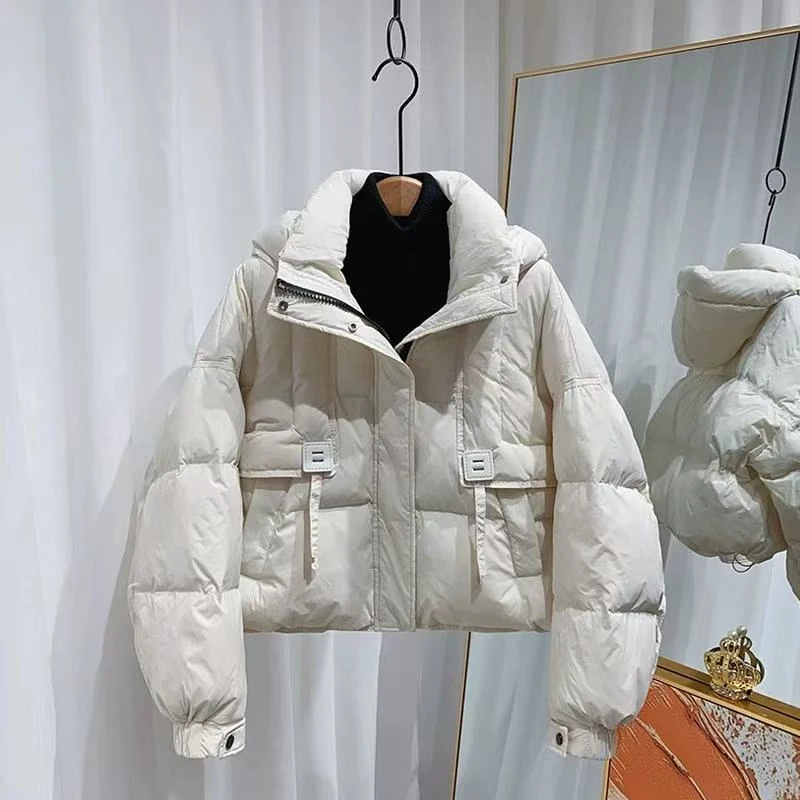 YY M胸124长56韩系短款显高温柔长袖羽绒服外套 4161