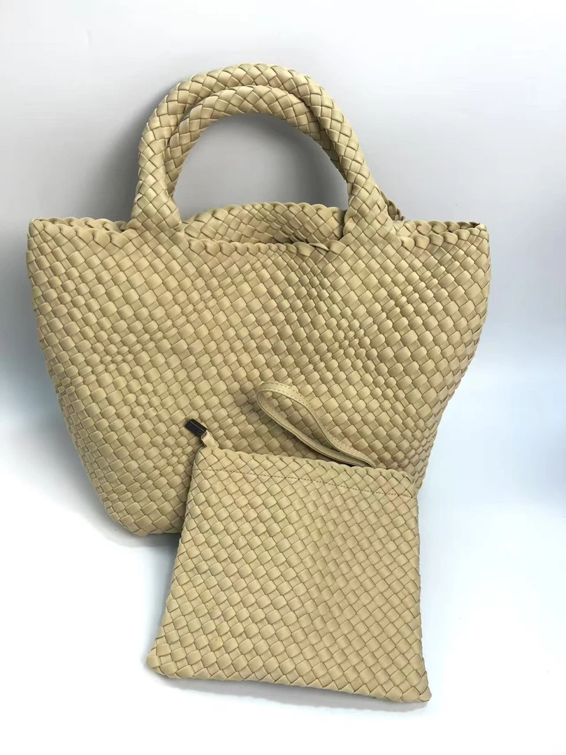 25ss 外贸订单时尚百搭休闲容量大绸缎编织女包