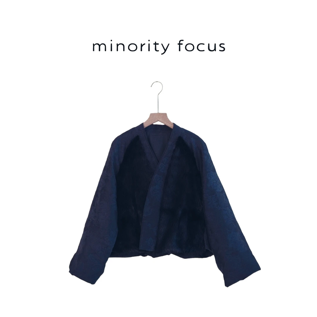 【Minority Focus】原创设计的真丝拼接白鹅绒外套