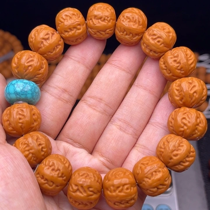 猴头核桃吊坠17麻花串绿