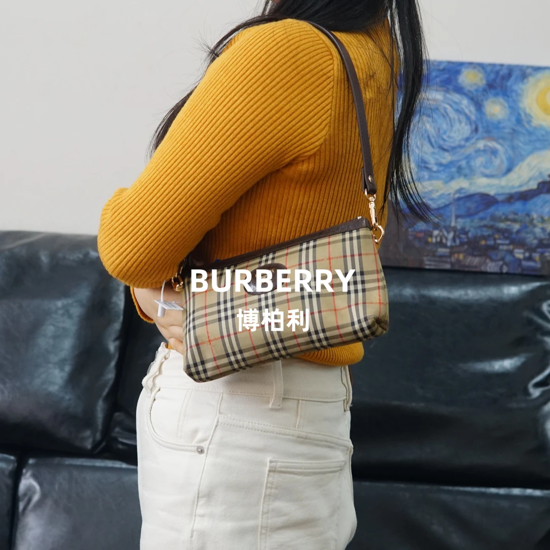 95新 BURBERRY/博柏利 格纹单肩包/WD12522043/2043