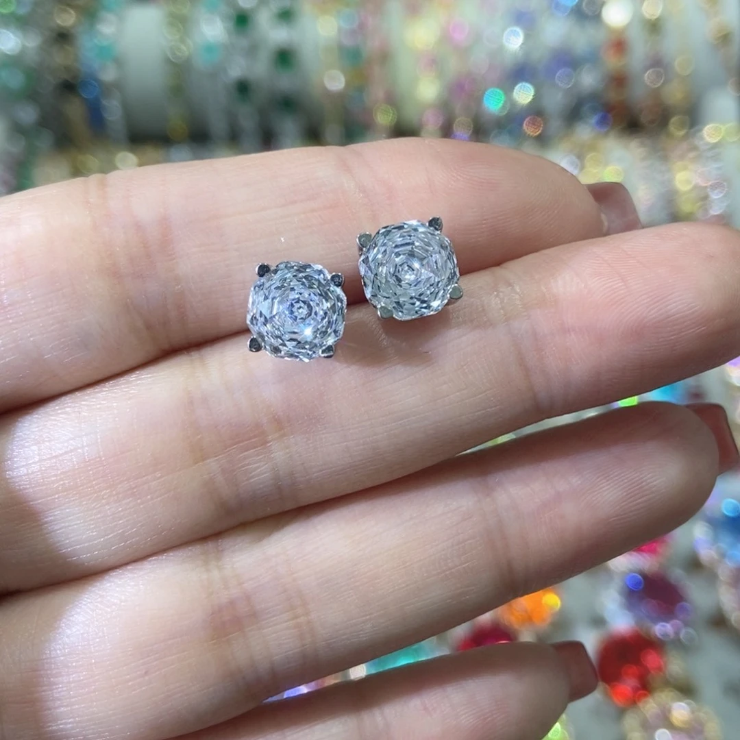 6锆石（处理）耳钉