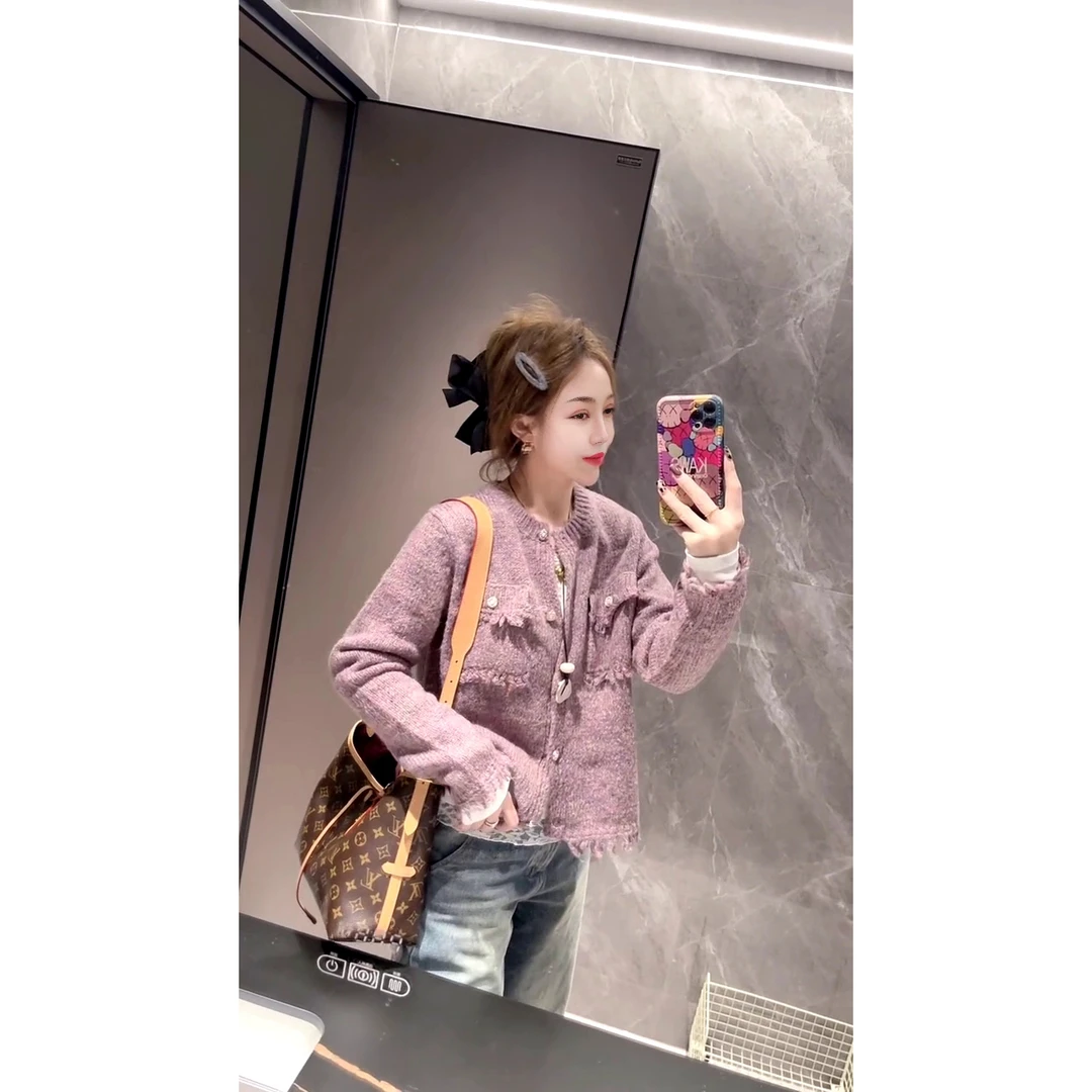 欧货气质小香风流苏名媛风针织开衫外套女款冬季轻奢时髦百搭