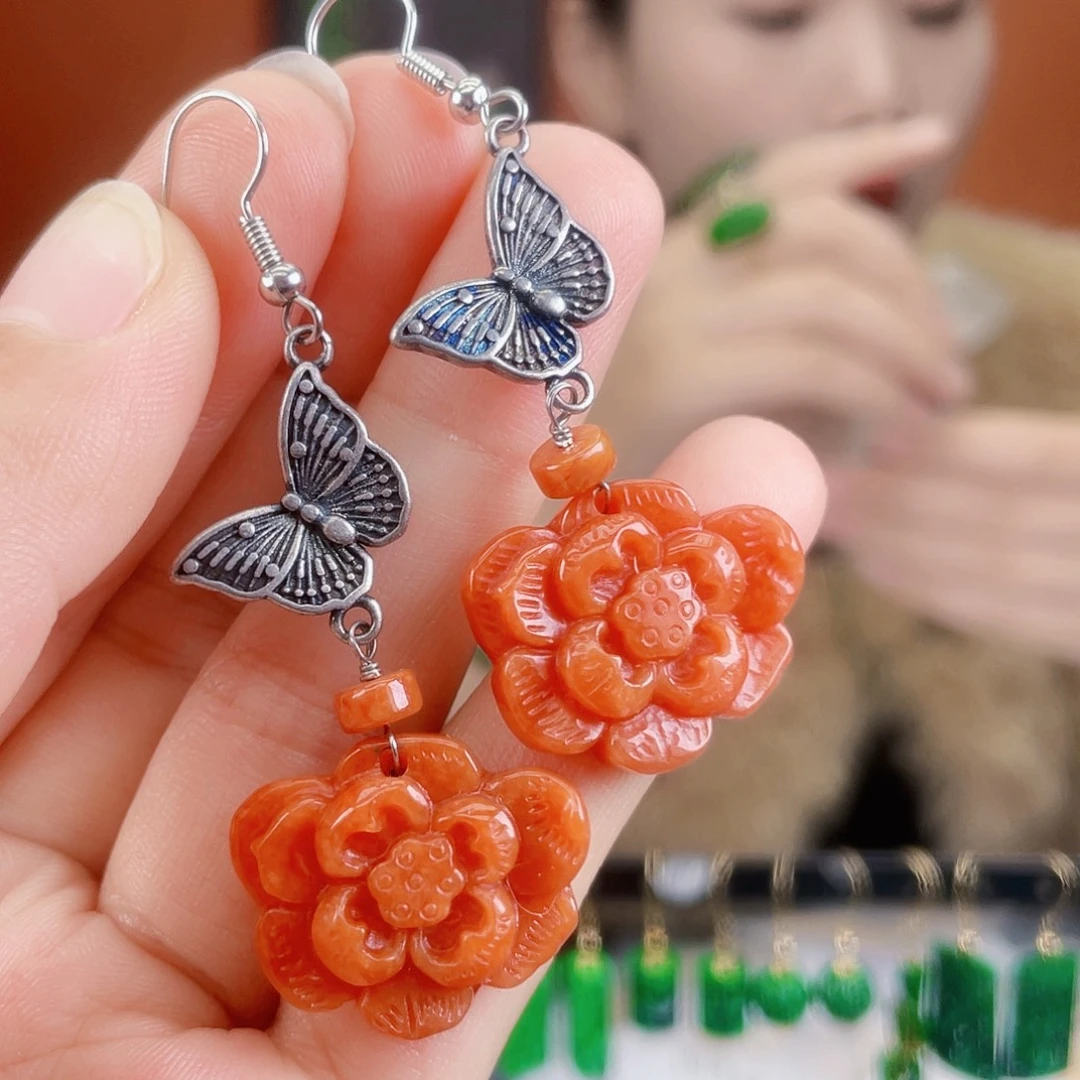 翡翠未镶嵌耳饰饰品