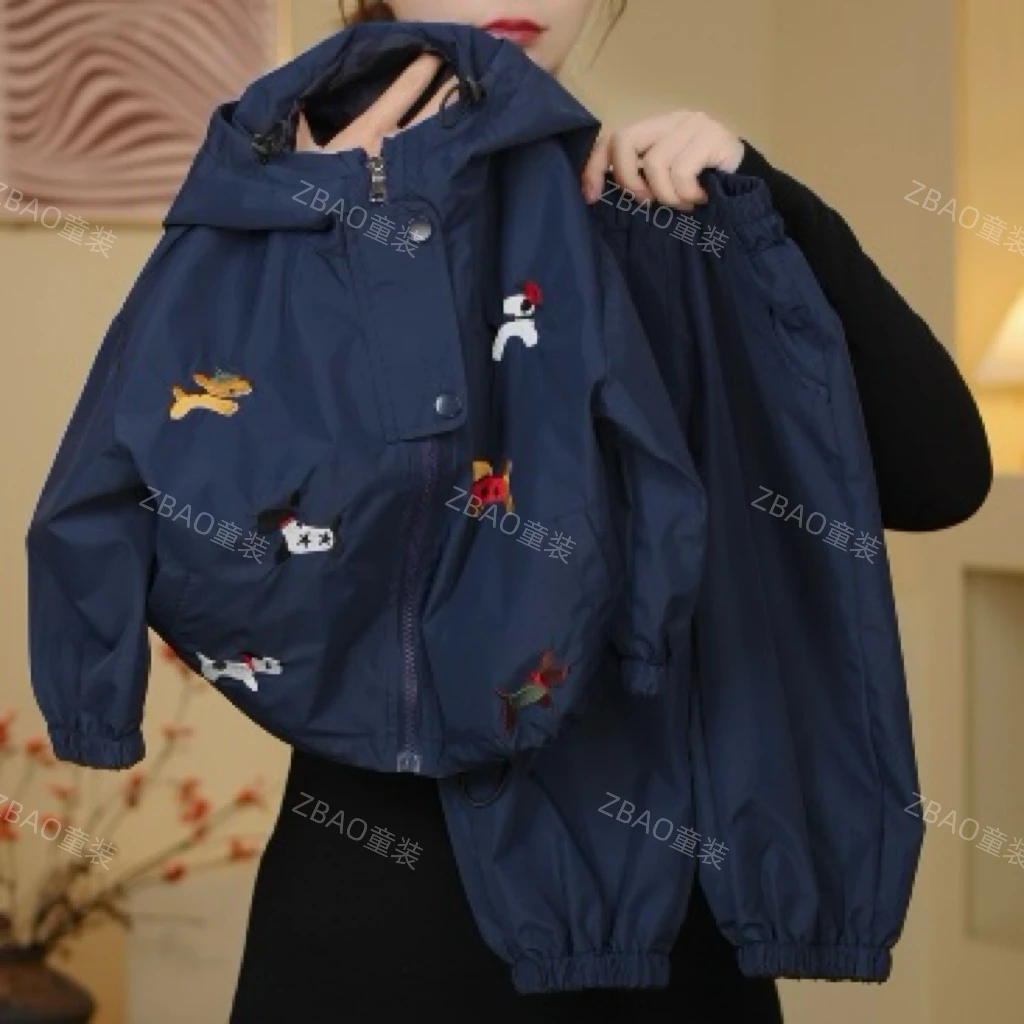 【两件套】儿童冲锋衣套装新款秋季男女童工装休闲连帽外套夹克