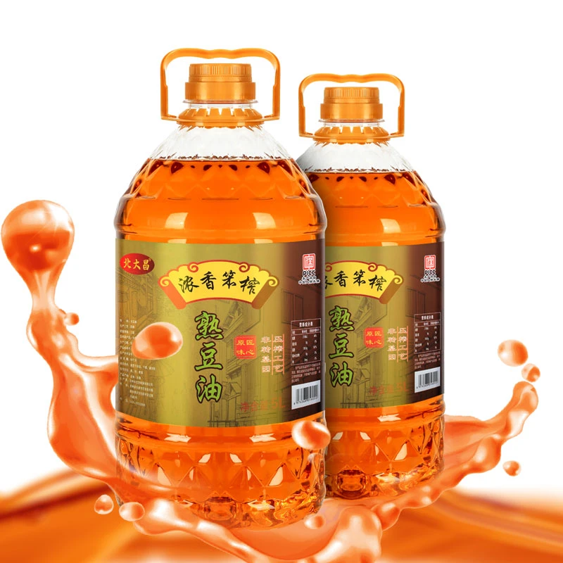 物理压榨非转基因东北大豆油浓香笨榨大豆油5升/桶大豆油压榨优选