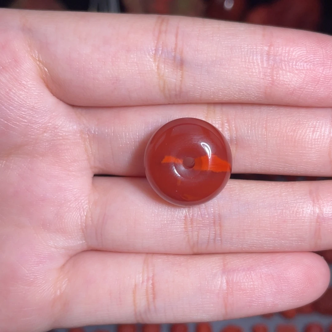 南红玛瑙未镶嵌瓦西平安扣16.8mm
