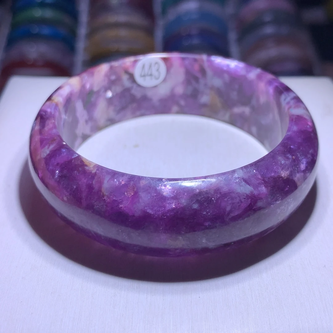 银S925镶嵌手镯水晶紫祖母61圈443