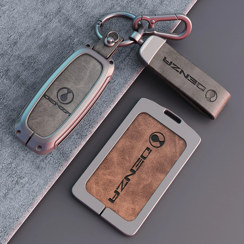 【85】2022款腾势d9钥匙套男士dm-i壳ev包女改装腾势D9卡片汽车包扣