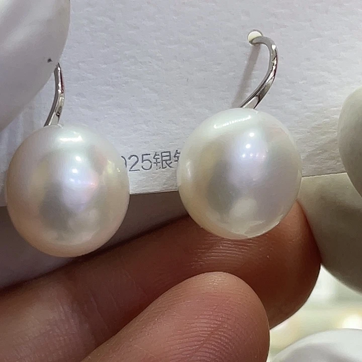 淡水珍珠耳饰银S925镶嵌
