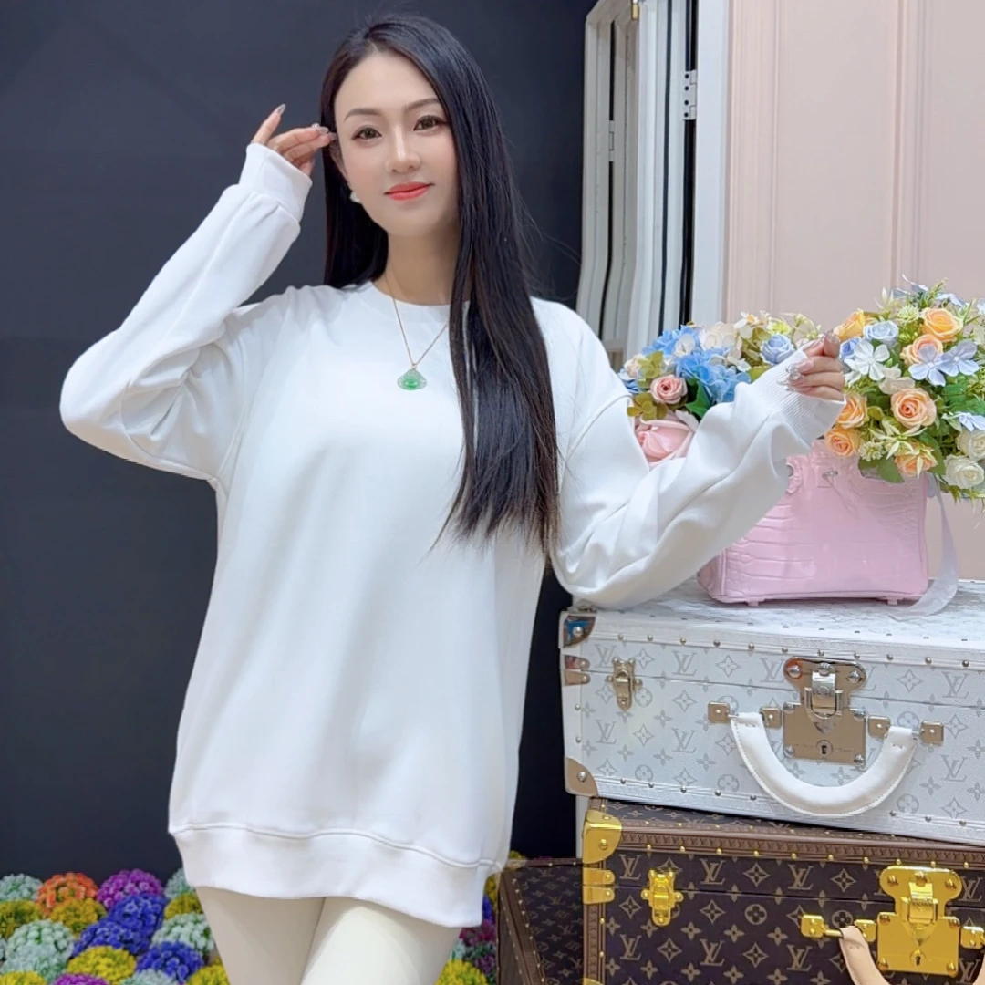 【芳芳私服】冬季新品情侣款加绒加厚休闲简约百搭圆领纯色卫衣