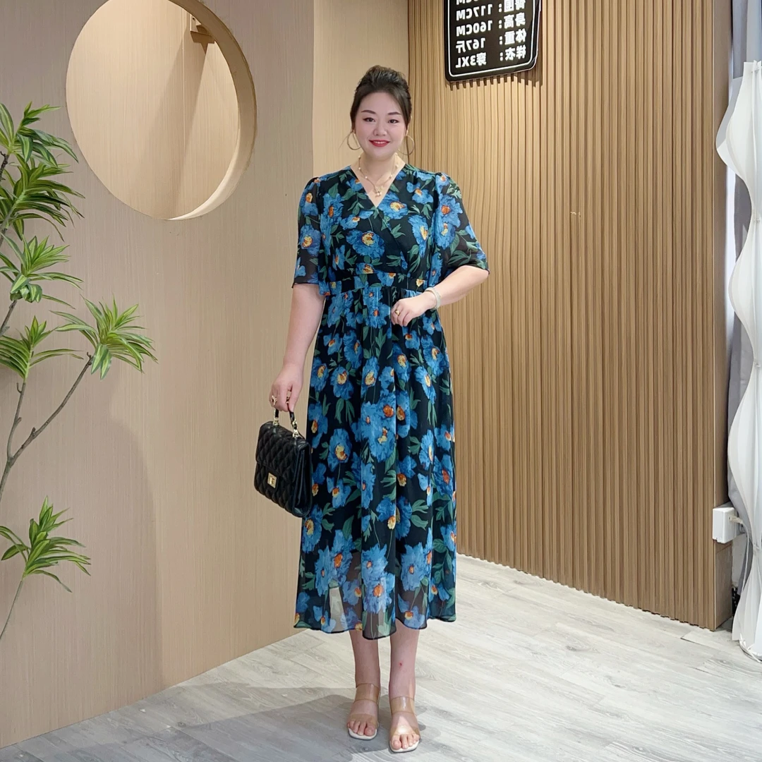 【现货梅姐】夏季新款时尚百搭简约轻奢气质大码连衣裙MJ9372