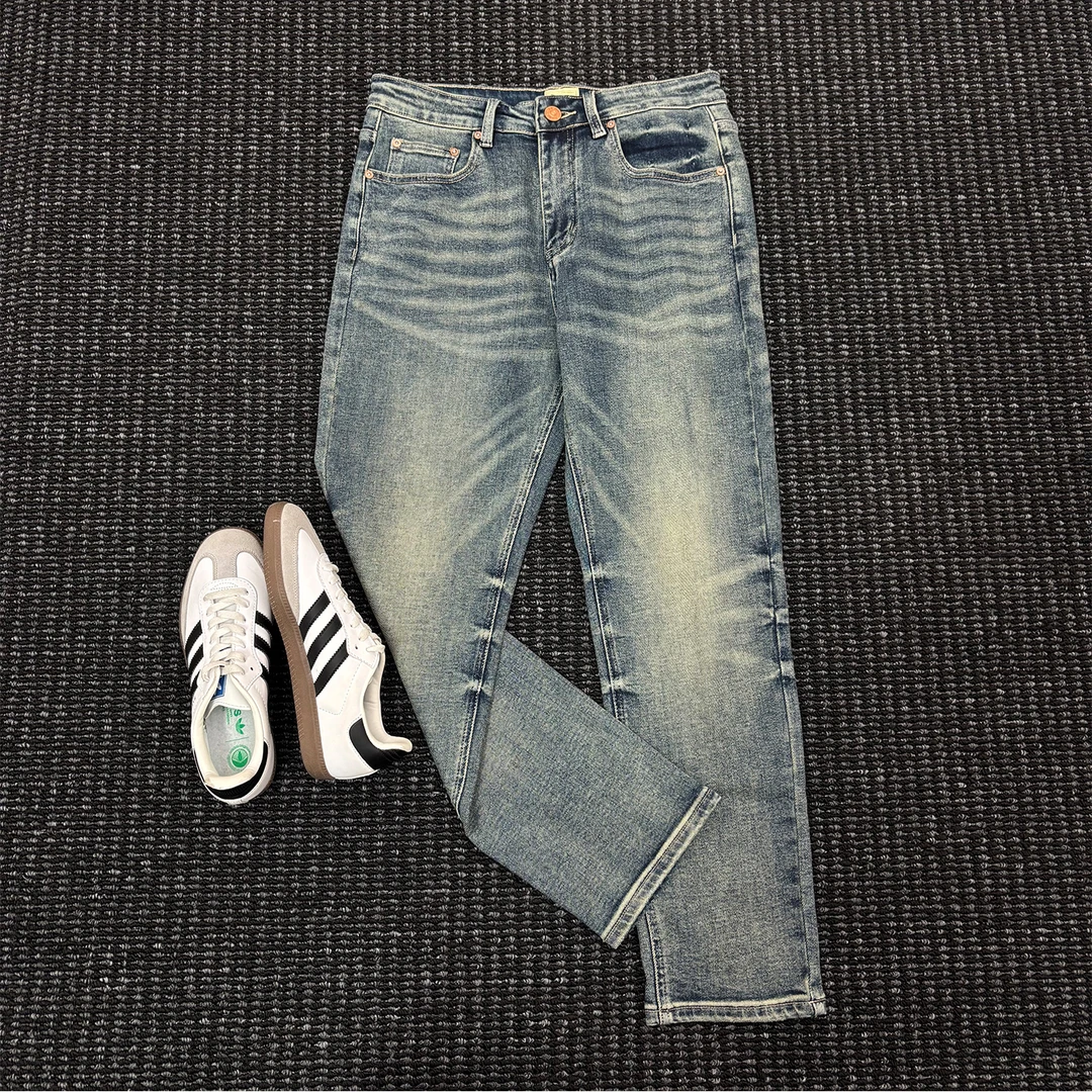 There isrice高品质美式重磅经典复古牛仔裤男水洗牛仔直筒休闲裤