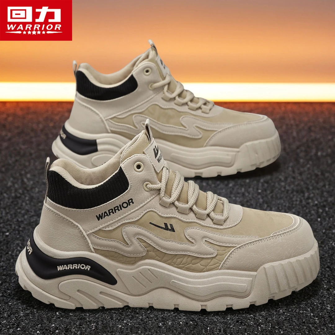 回力男鞋2025秋季新款休闲马丁靴男士高帮厚底防滑耐磨潮流工装鞋