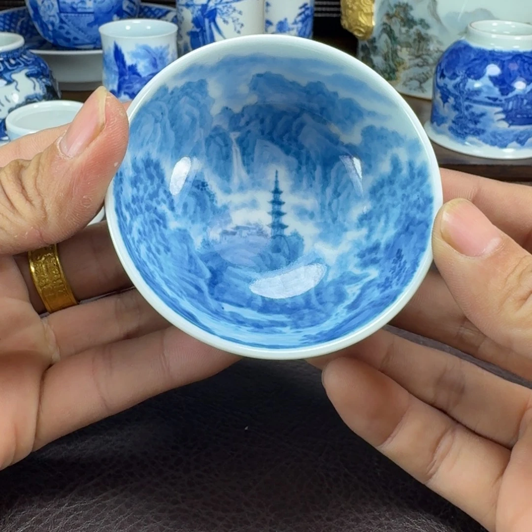 杨***图瓷片当代景德镇陶瓷手绘茶具