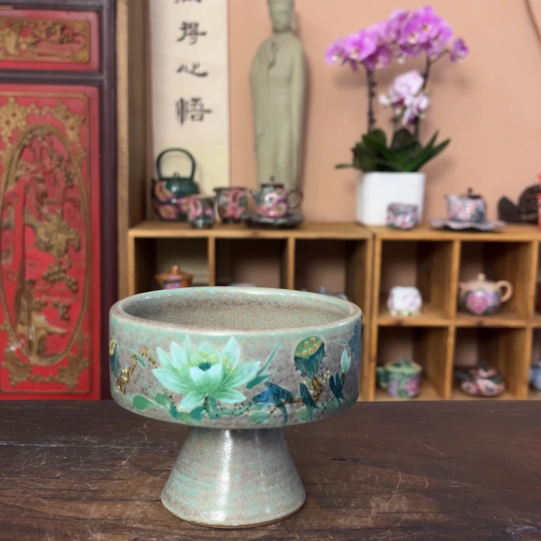 柴烧纯手工手绘陶瓷