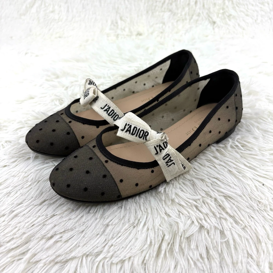 95新 DIOR/迪奥 网纱波点芭蕾舞鞋36码14685853