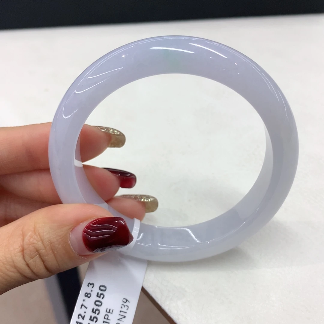 翡翠手镯未镶嵌缅甸翡翠手镯 粉紫