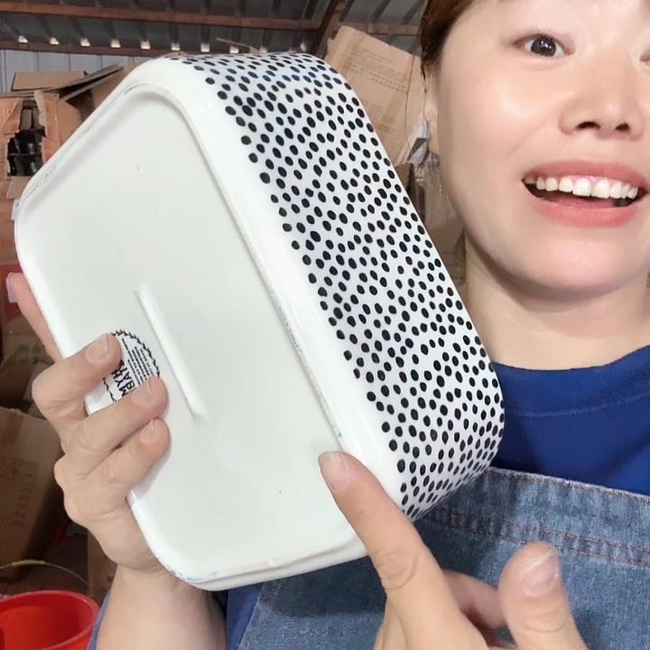 外贸尾单高温陶瓷微瑕波点盒子磕碰款