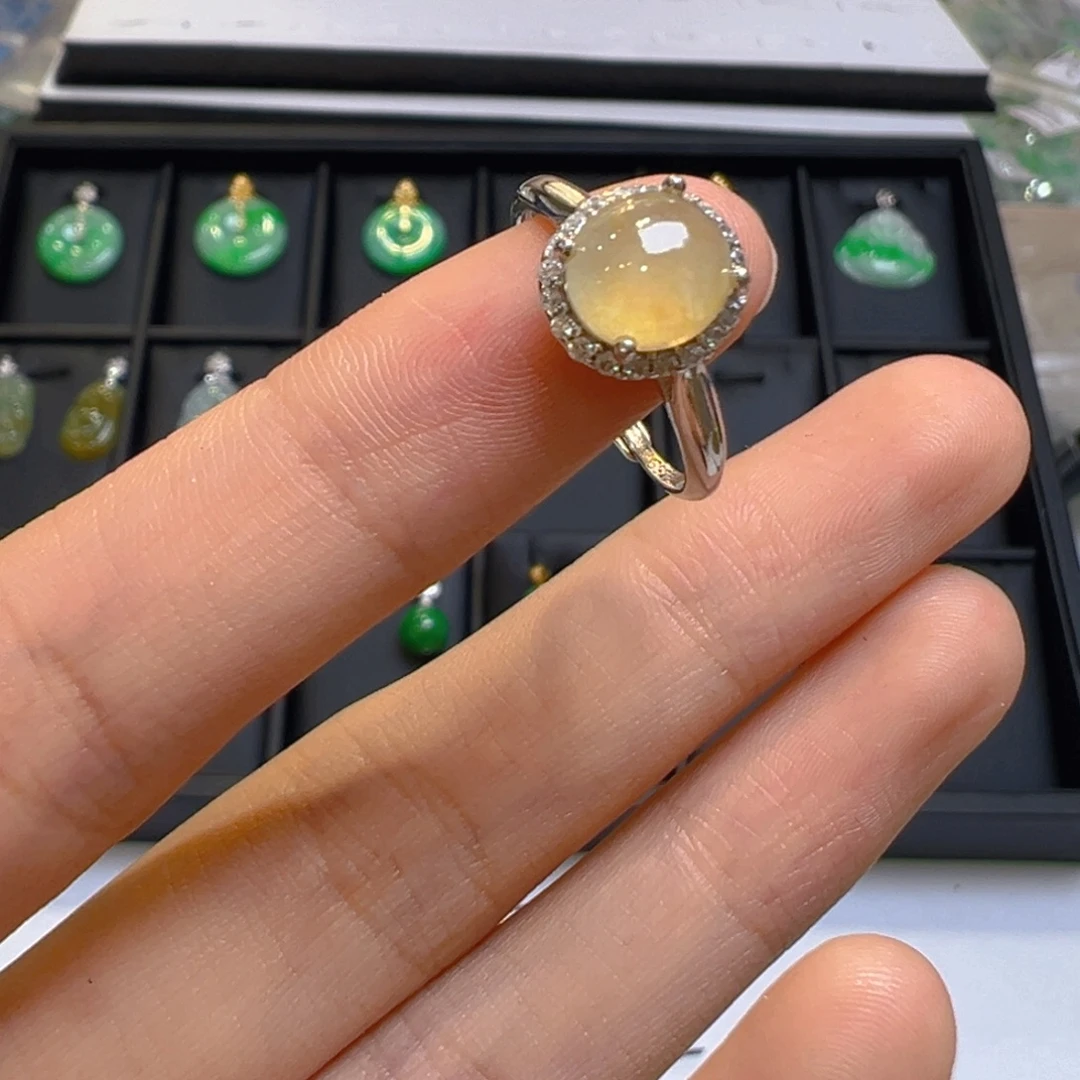 翡翠银S925镶嵌吊坠(不含链)