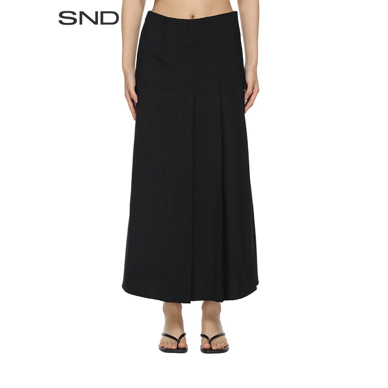 【SNDSTUDIO NICHOLSON 设计师品牌】SND PS25不对称百褶裙学院黑色