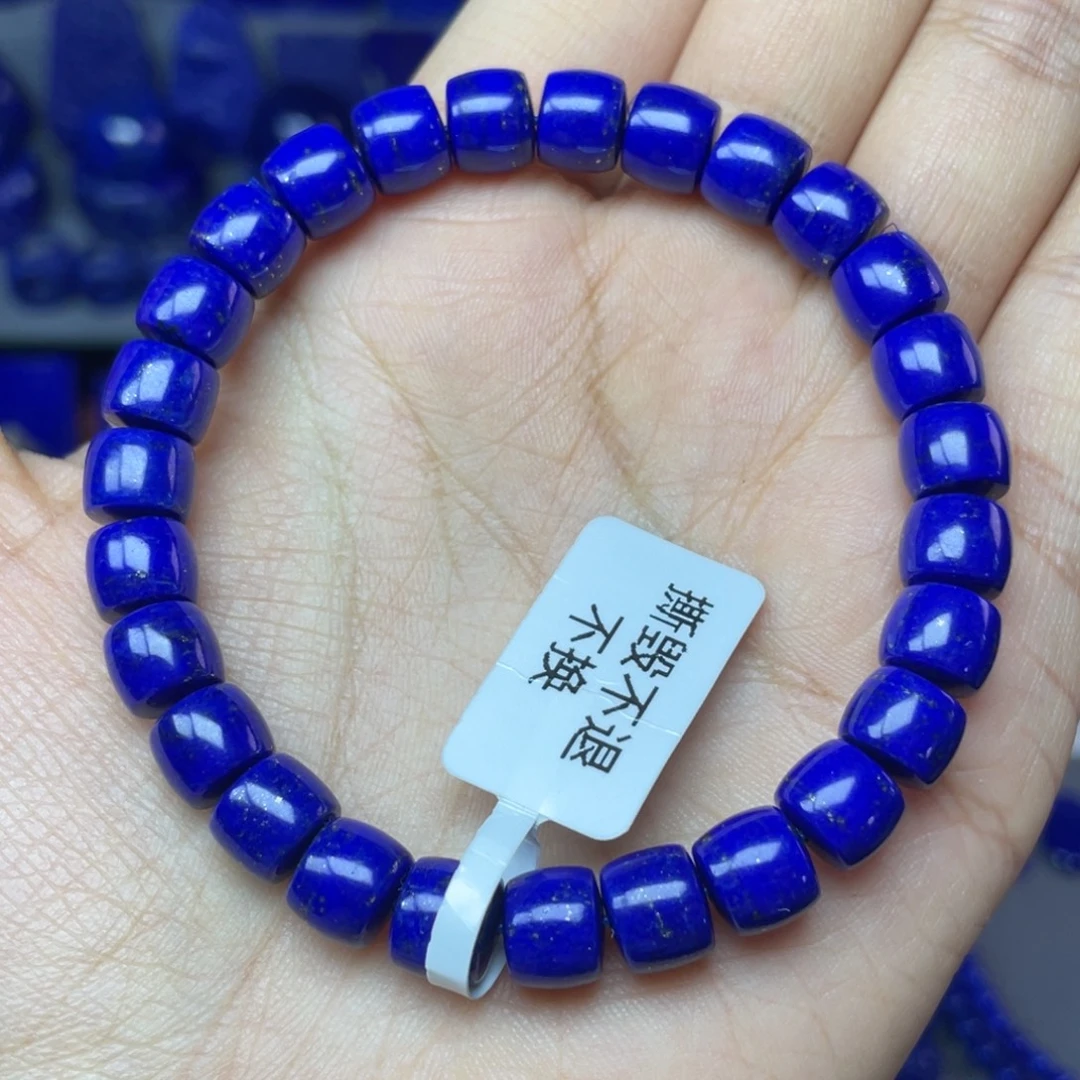 青金石未镶嵌8×6mm直切手串