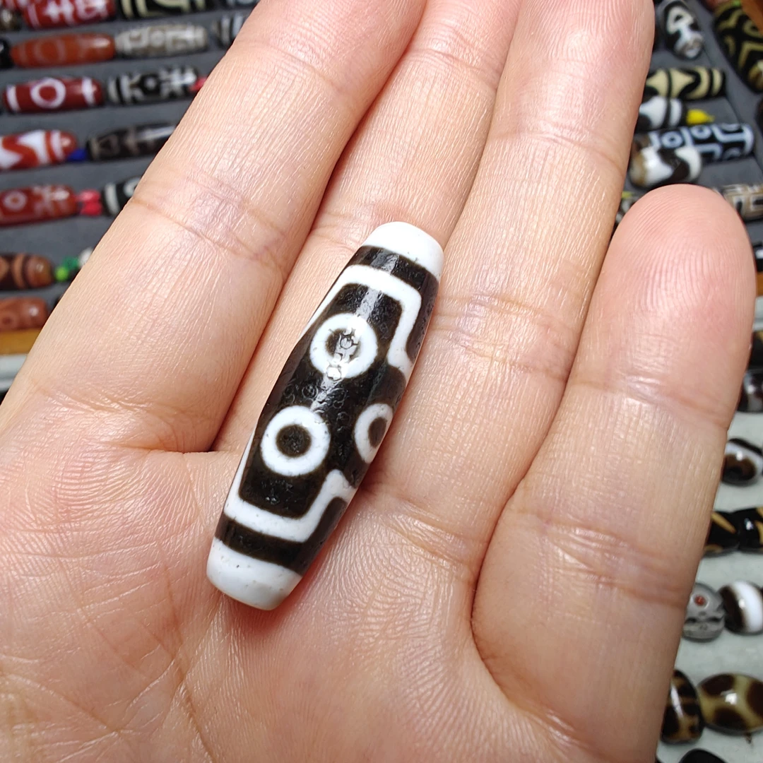 黑白七眼天珠锁骨链