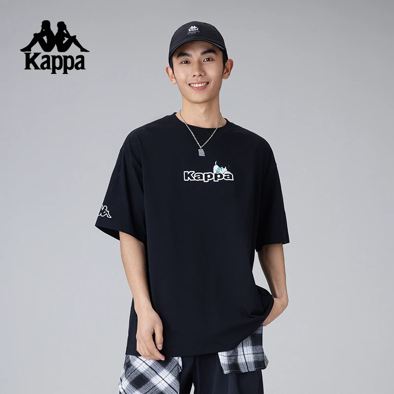 Kappa卡帕背靠背短袖男2025新款透气运动休闲T恤圆领半袖上衣女款