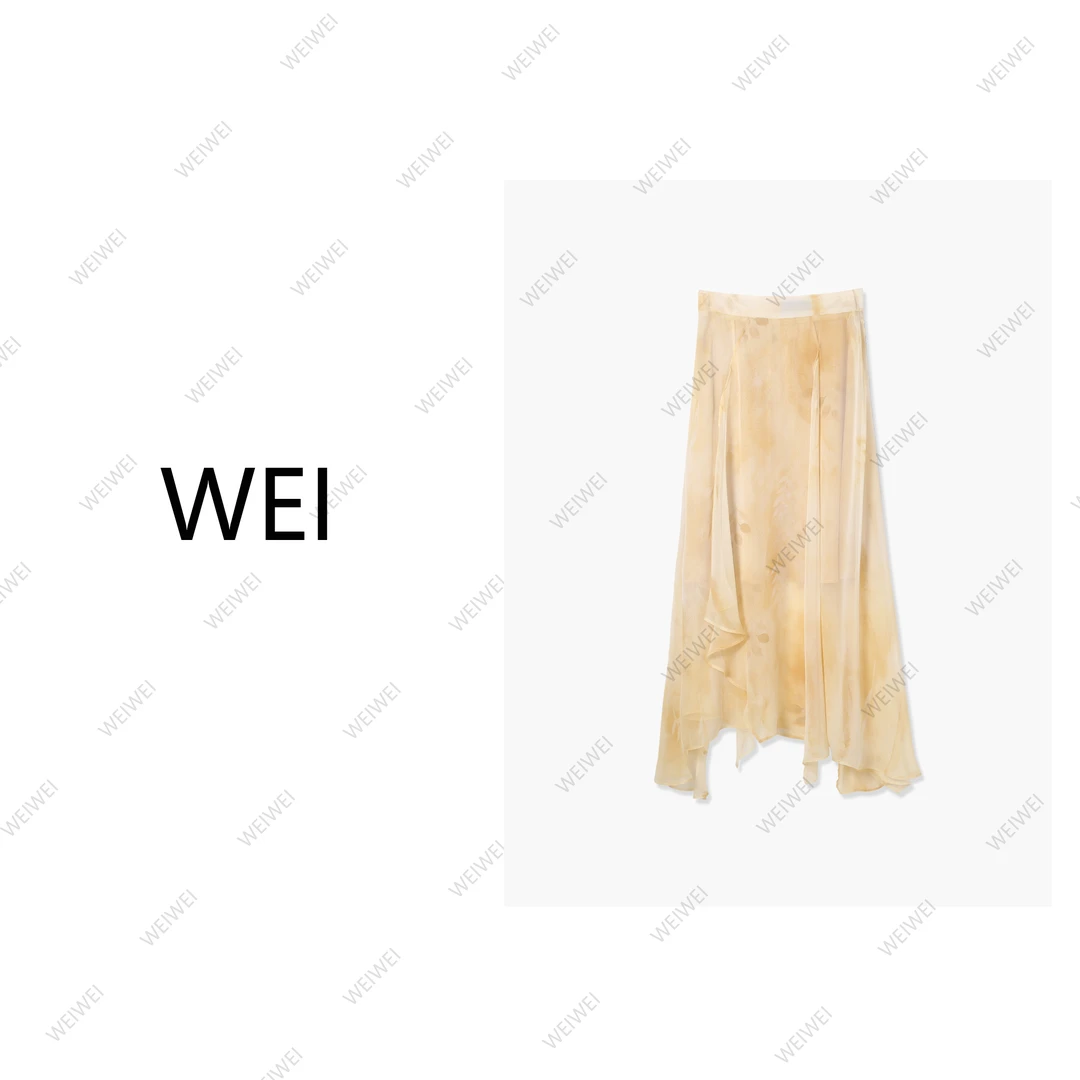 WEI【落日云边】2025春夏法式度假风不规则下摆半身裙W25XBSQ00108