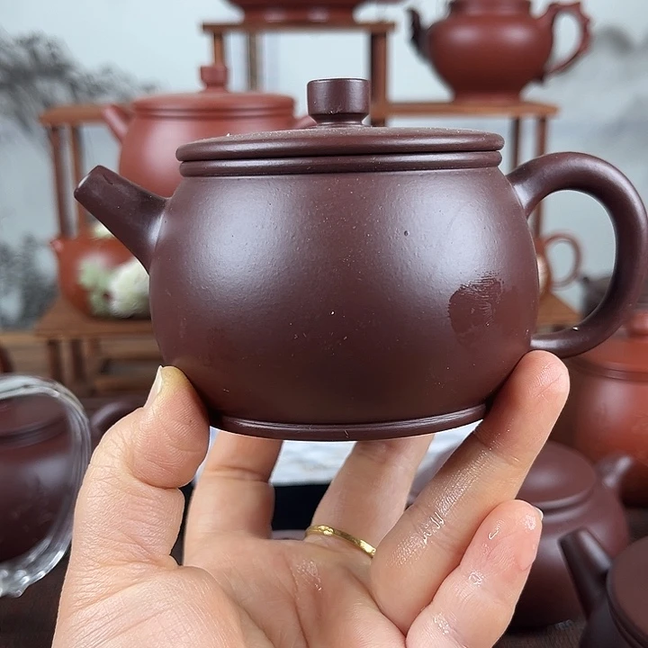 清***月紫砂茶壶微瑕处理