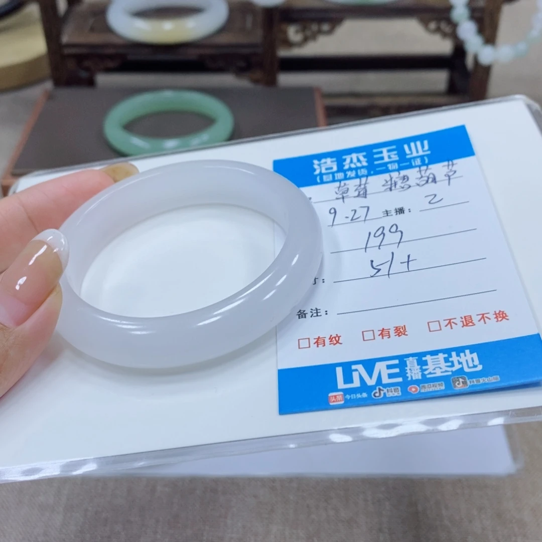 草***芦石英质玉未镶嵌手镯