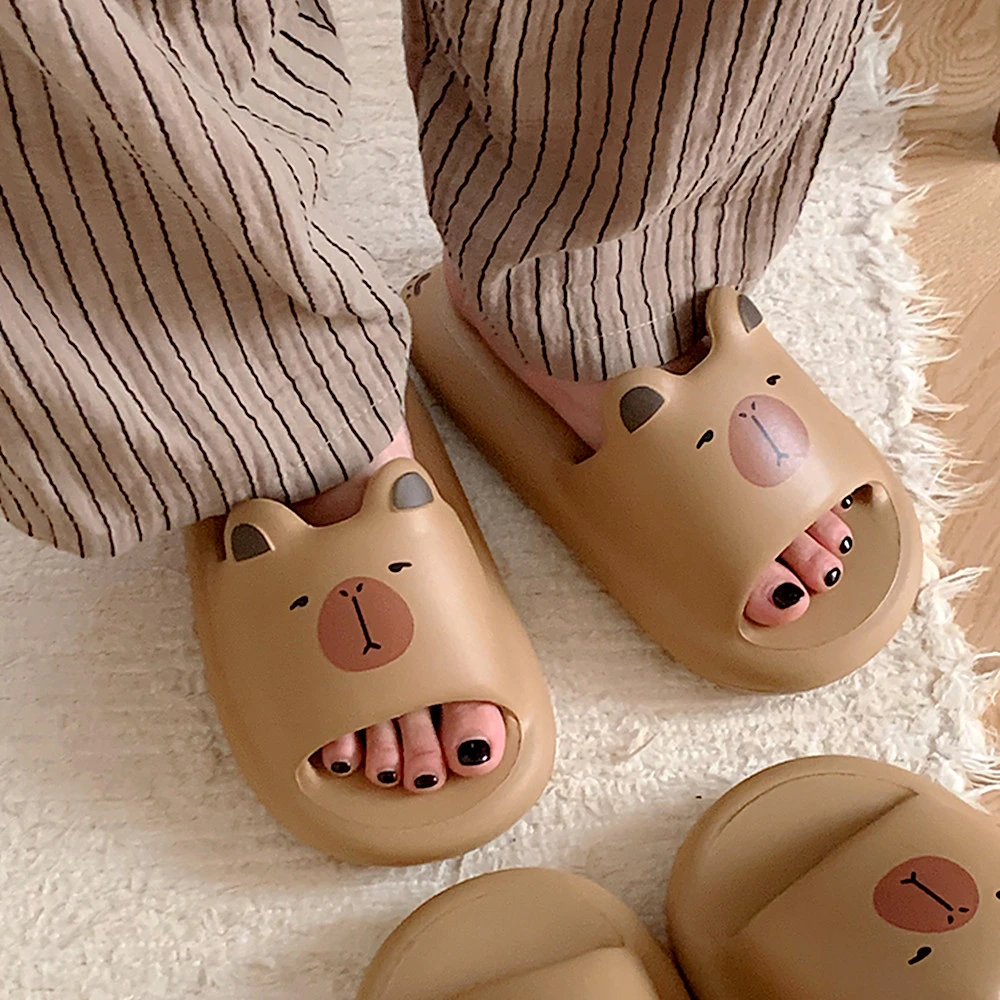 细细条 男女士夏季凉拖鞋浴室洗澡防臭防滑卡皮巴拉水豚网红拖鞋