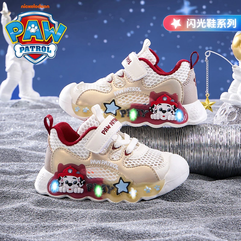 汪汪队童鞋2025夏季新款男童小男孩运动鞋发光百搭软底时尚闪灯鞋