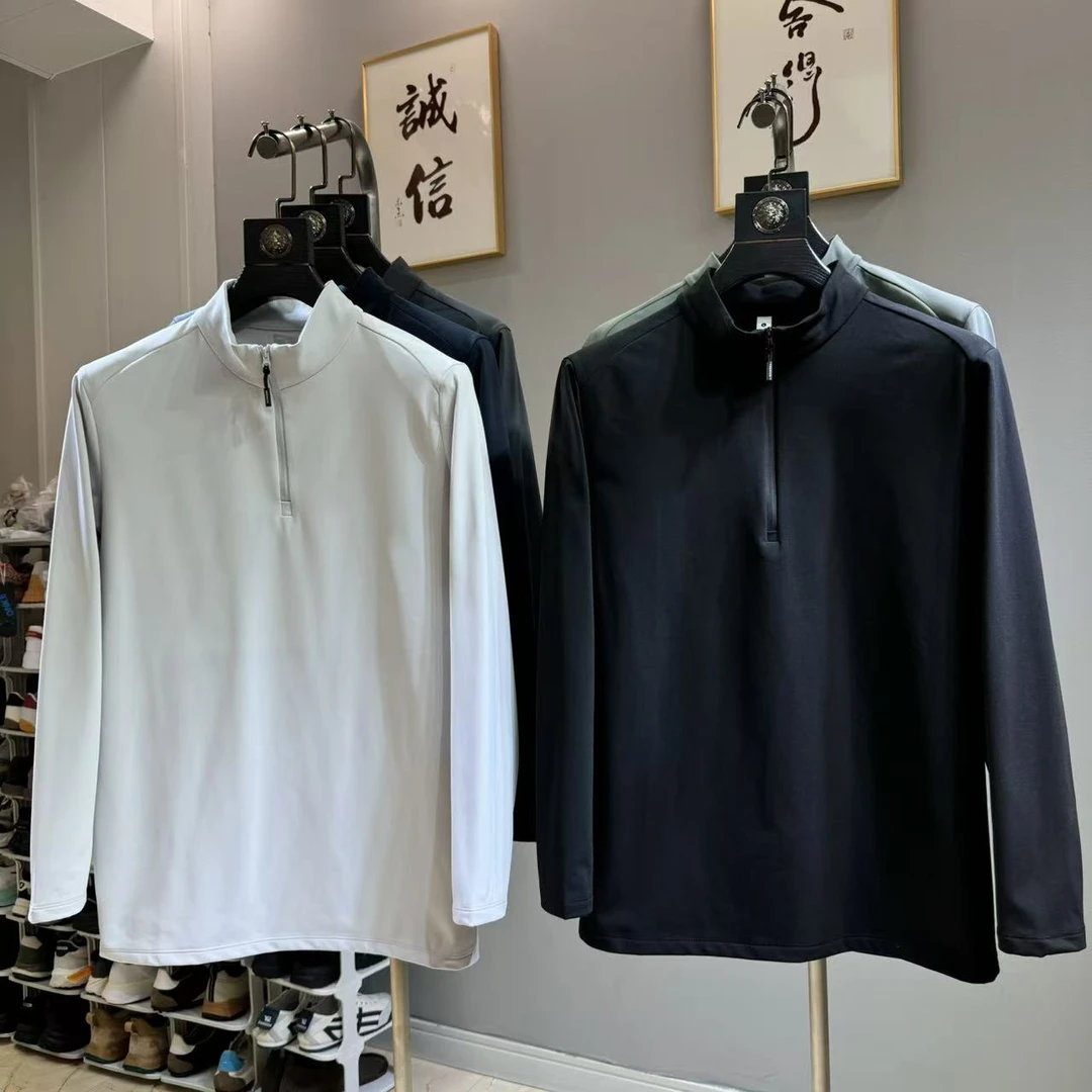 福利 男士秋冬户外机能速干磨毛半拉链立领保暖长袖打底衫T恤8511