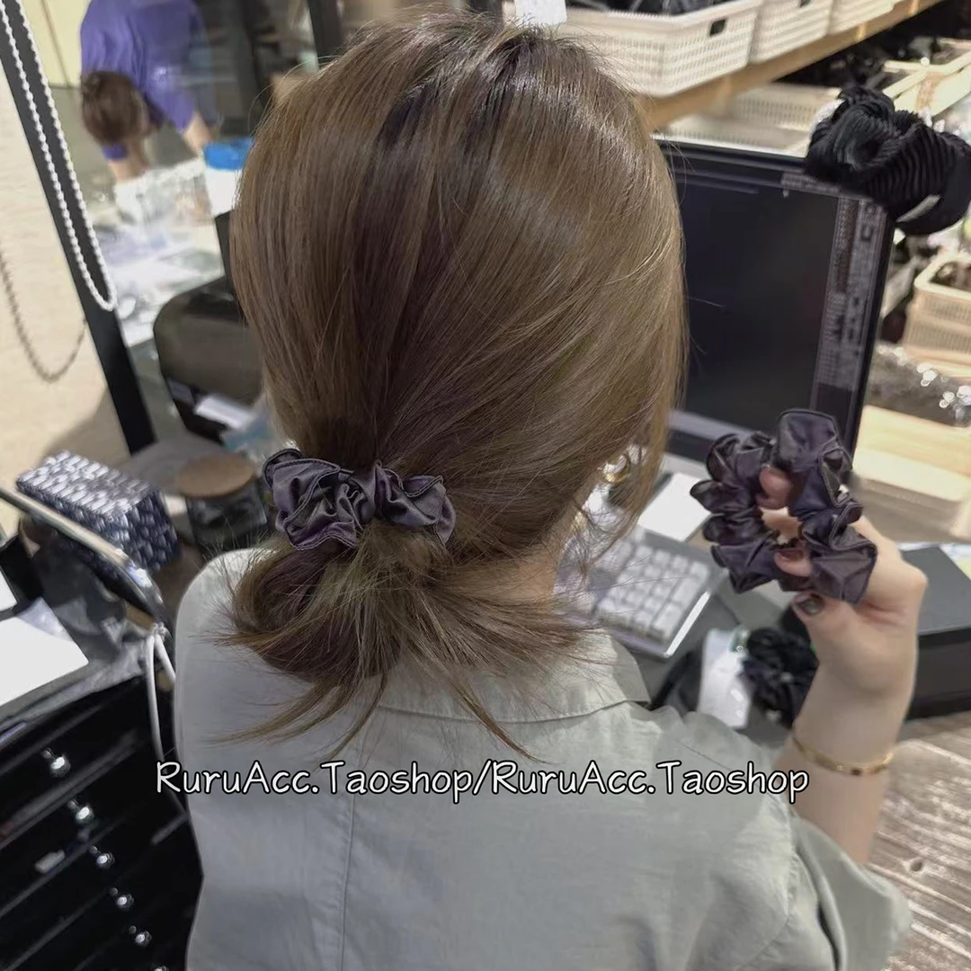 2个装~百搭高弹力牛奶丝大肠发圈韩国新款丸子头发绳少女马尾头绳