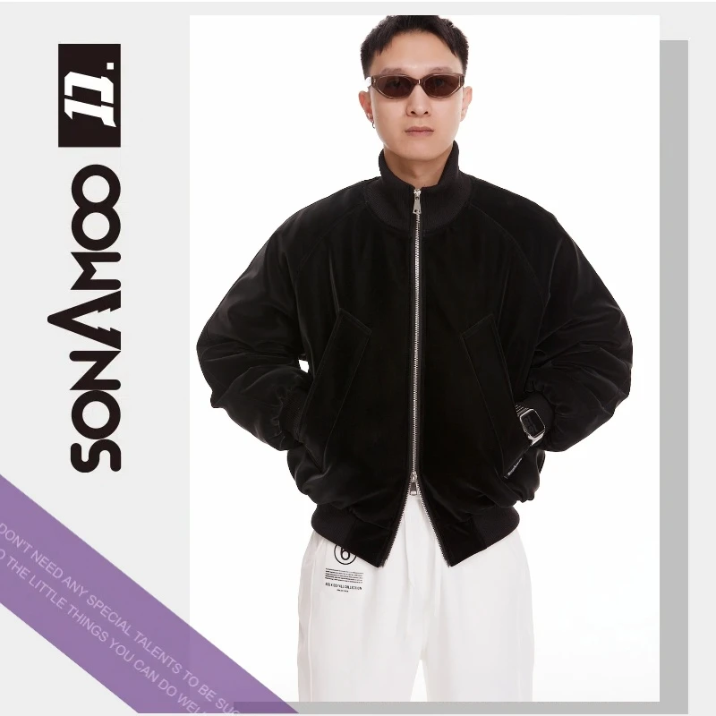 【D19007】sonAmoo雾面棉服男女情侣秋冬保暖舒适宽松运动休闲D19