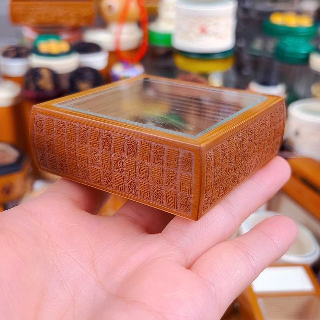 百寿图竹林金钟盒配金钟