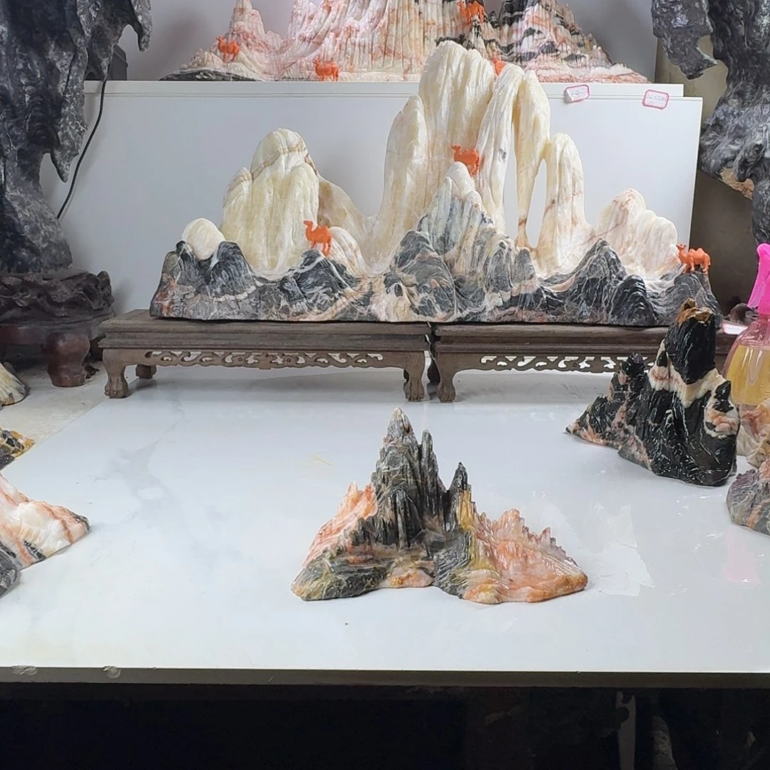罗***罗山峰摆件鱼缸造景