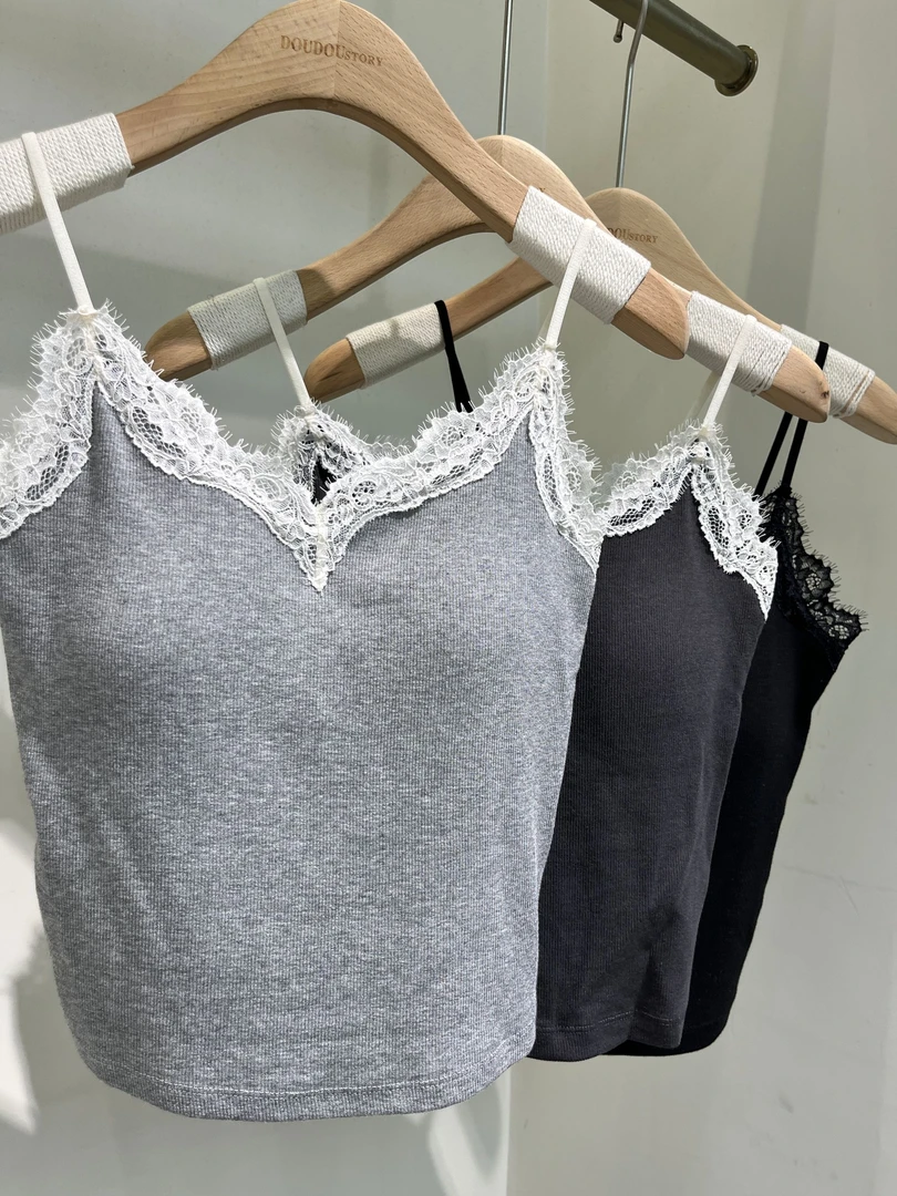 HALUNGLE/海伦格丽  8129  时尚百搭一体式蕾丝背心吊带