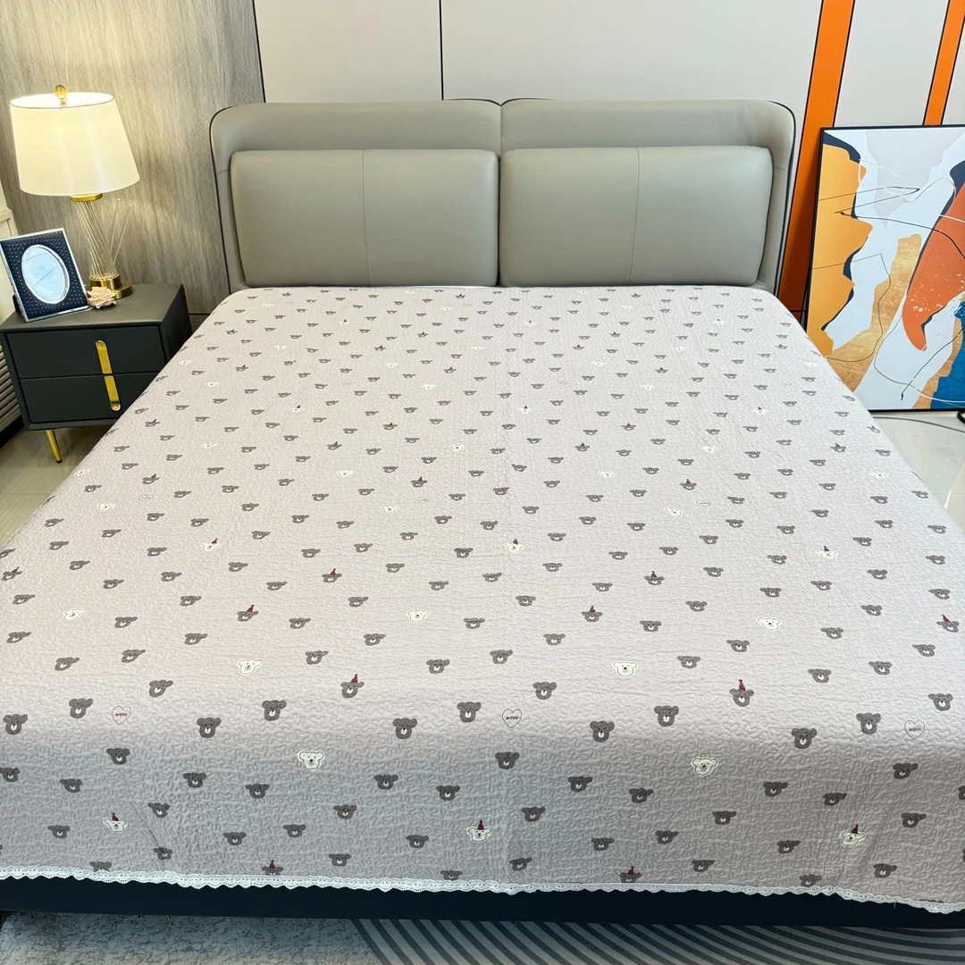 【可爱熊紫】230*200cm床盖桑蚕丝棉舒适透气亲肤 四季可用