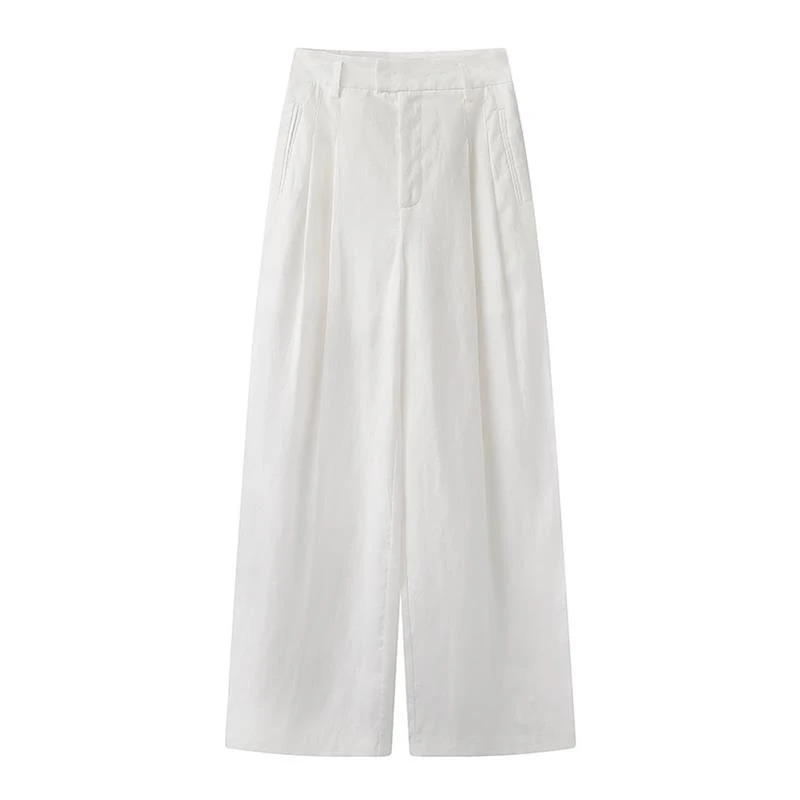 同款西装直筒裤女商场同款2025春新品时尚百搭高腰休闲裤3076